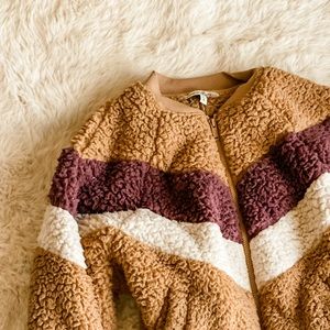 Express - Plush Sherpa Chevron Jacket